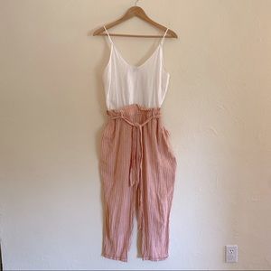 Cotton Jumpsuit with paper bag style pants